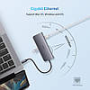 Багатопортовий адаптер концентратор UGREEN USB з USB 3.0 HDMI, VGA, RJ45 Gigabit, TF/SD, PD 9-в-1 Grey (CM179), фото 5