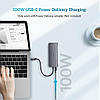 Багатопортовий адаптер концентратор UGREEN USB з USB 3.0 HDMI, VGA, RJ45 Gigabit, TF/SD, PD 9-в-1 Grey (CM179), фото 6