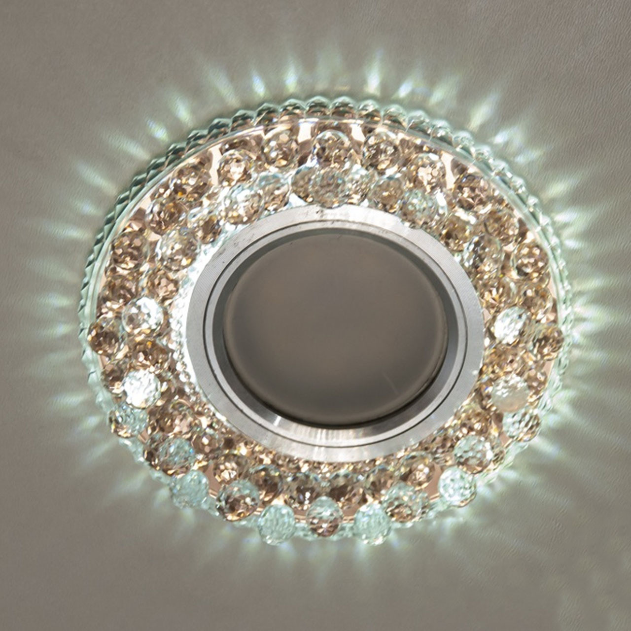 Точковий світильник з вбудованим LED підсвічуванням 3 Вт під лампочку MR 16 СветМира D-9219T, фото 1