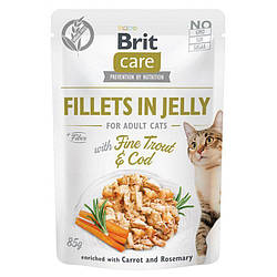Brit Care (Брит Кеа) Fillets in Jelly – Влажный корм с треской и форелью для котов