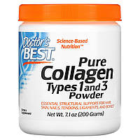 Коллаген 1 и 3 типа в порошке, Pure Collagen, Types 1 and 3 Powder, Doctor's Best, 200 г