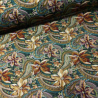 Гобелен ткань для мебели с цветами и турецкими огурцами, ширина 150 см