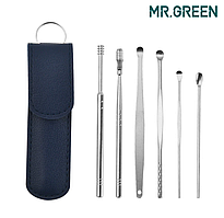 Набір металевих паличок та скребків для чищення вух Blue J6C. Вухочистка мімікаку