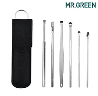 Набір металевих паличок та скребків для чищення вух Black J6V. Вухочистка мімікаку