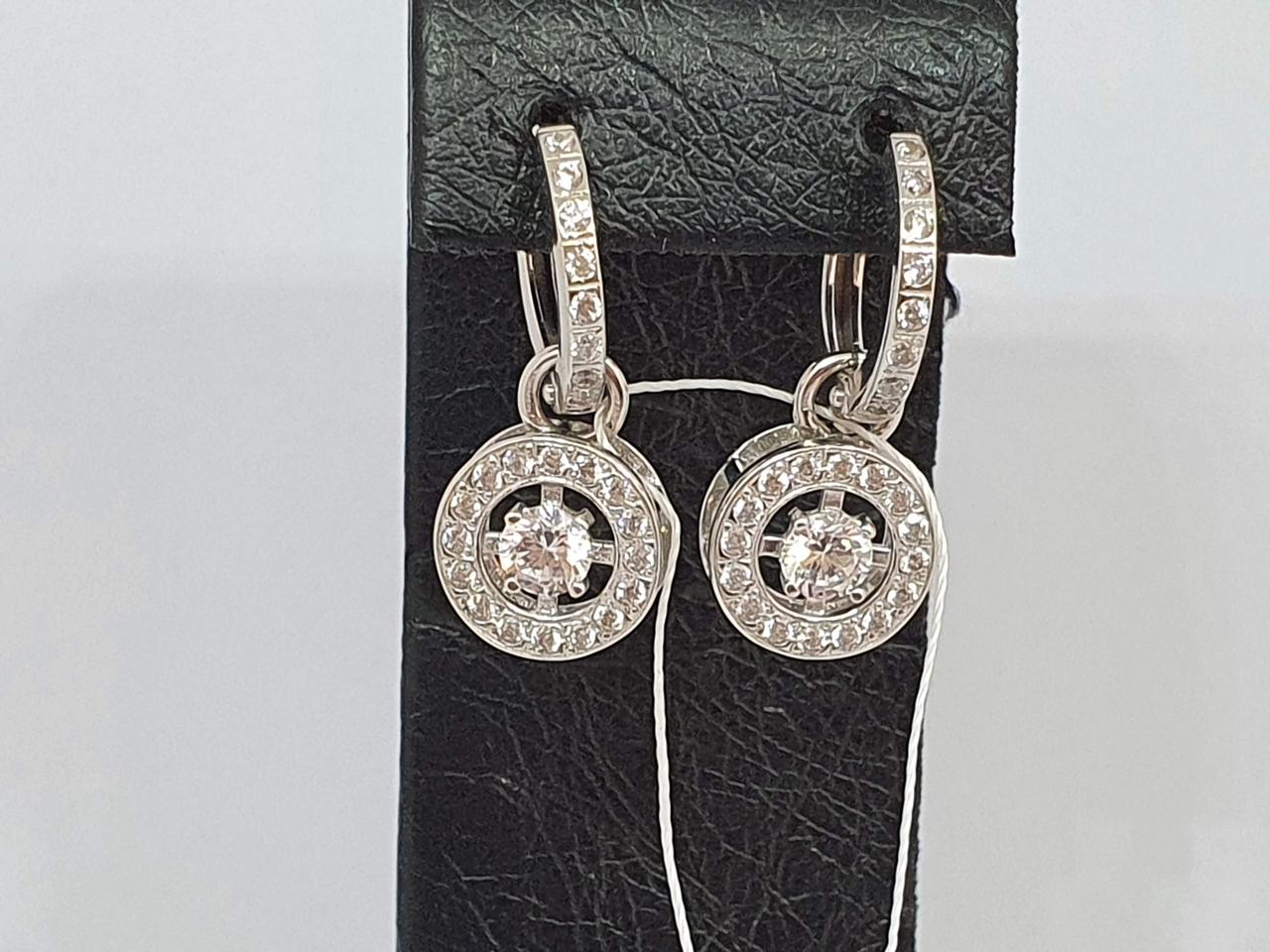 Золоті сережки з фіанітами. СВ263БИ, фото 1