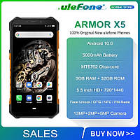 Смартфон Ulefone Armor X5 колір жовтогарячий (екран 5.5 дюйма, пам'яті 3/32, акб 5000 мА·год)