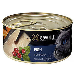 Savory (Сейворі) Cat Gourmand Fish-Консервований корм для довгошерстих котів (риба) 200гр