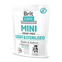 Сухой корм для собак Brit Care Dog Mini Light & Sterilised для миниатюрных пород с кроликом и лососем 400 г