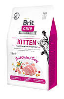 Сухой корм для котят Brit Care Cat GF Kitten HGrowth & Developmen индейка курица 400 г