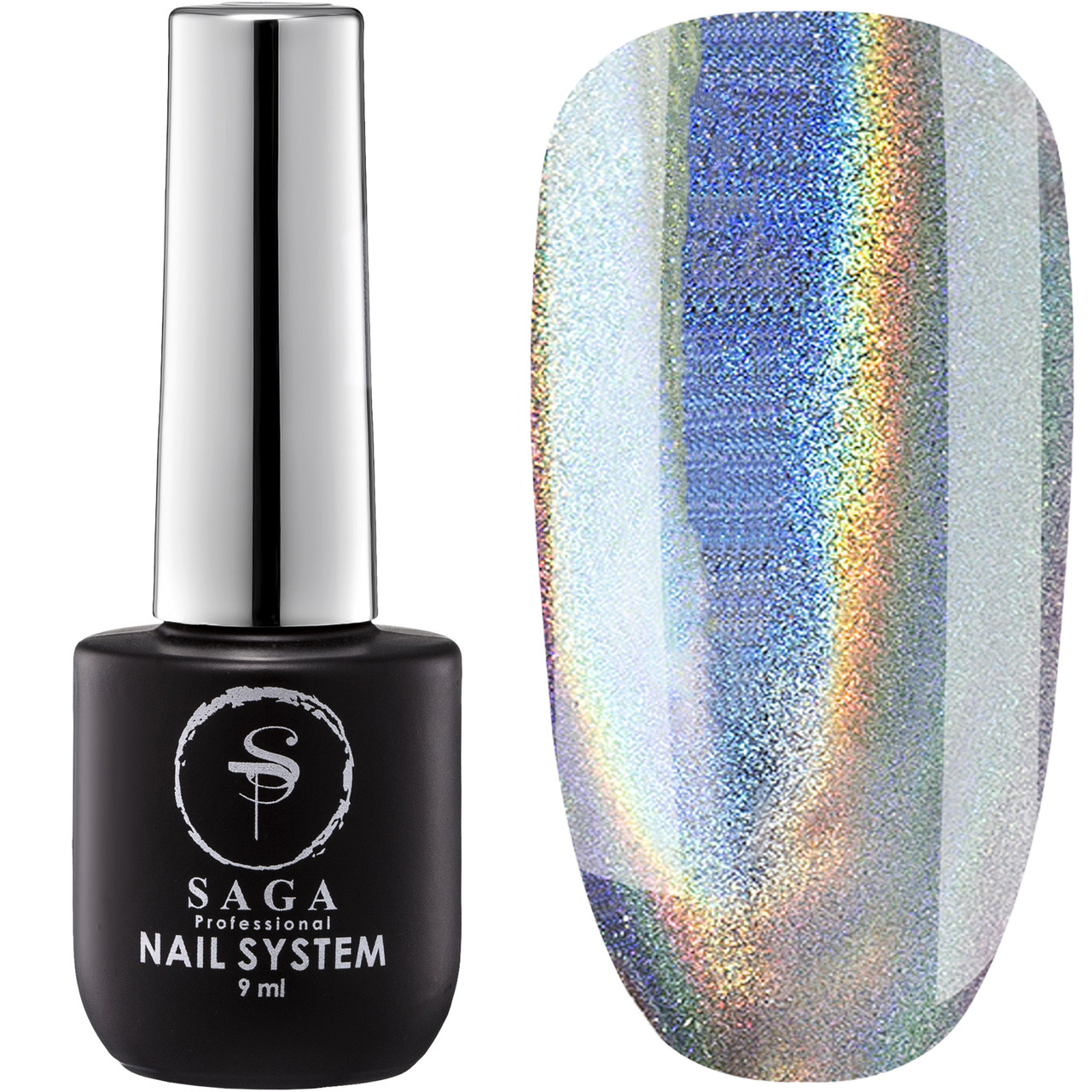 Гель лак котяче око SAGA Holographic Cat Eye, 8 мл призма