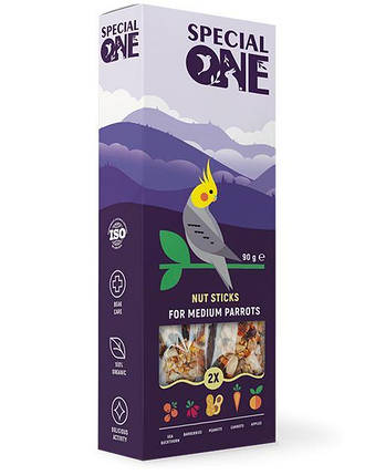 Ласощі для середніх папуг SPECIAL ONE "Горіхові" 90 г, фото 1