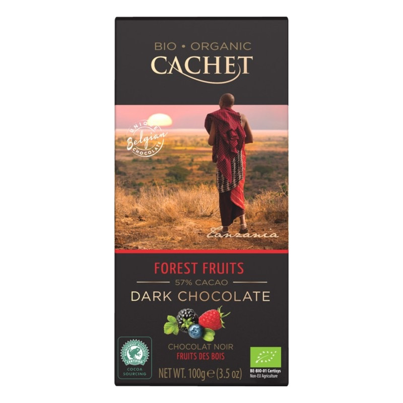 Шоколад Чорний Кашет з Лісовими Ягодами Cachet Dark Chocolate Forest Fruits 57% Какао 100 г Бельгія, фото 1