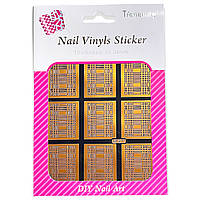 Трафарет Nail Vinyls Sticker (виниловые стикеры, наклейки) для декора и дизайна ногтей на липкой основе NF211