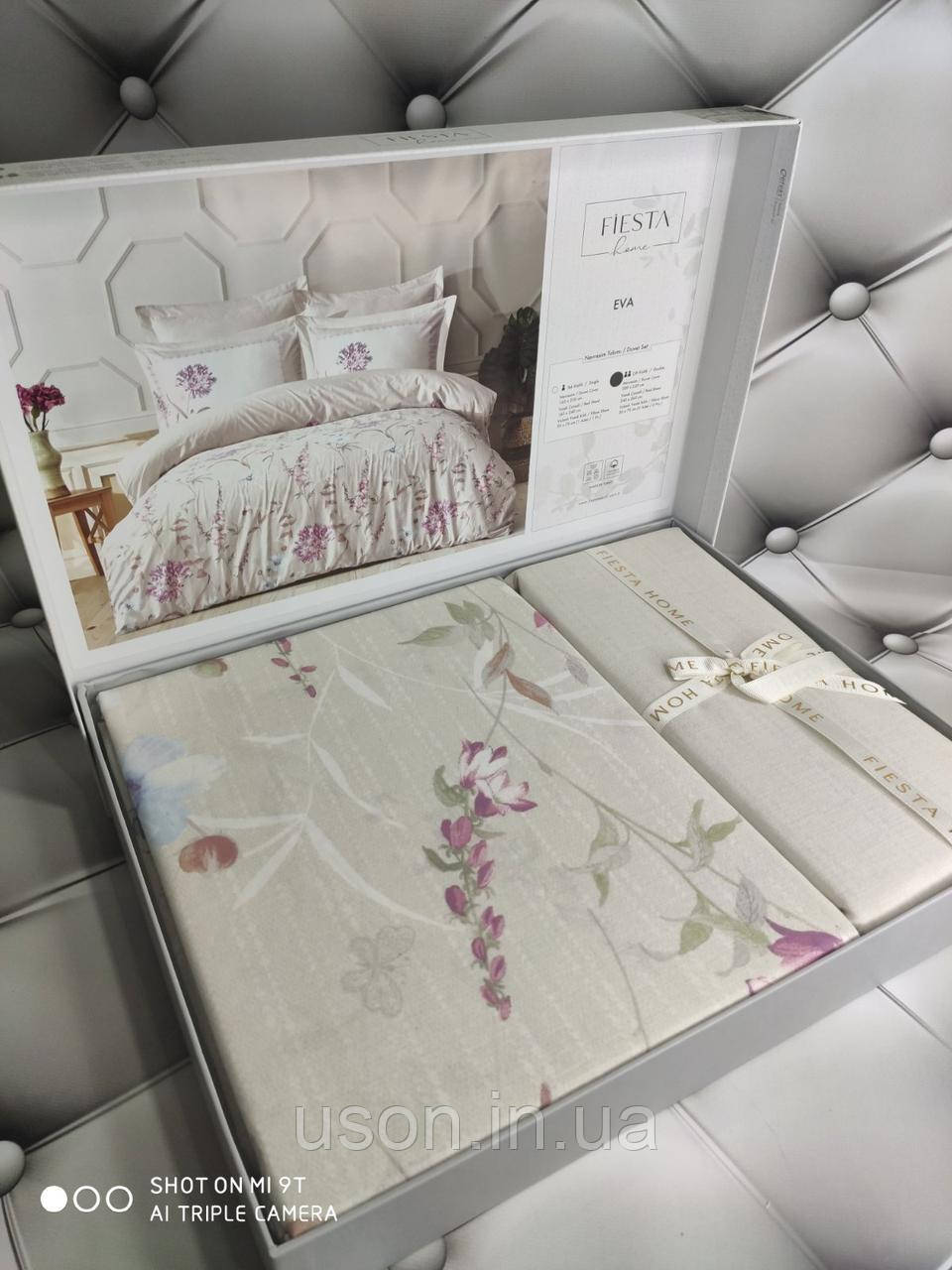 Комплект постільної білизни ТМ Fiesta Home євро розмір ранфорс Eva