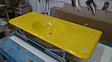 Умивальник зі стільницею з мармуру жовтий (ціна за литий умивальник 4000 грн./шт.), фото 7