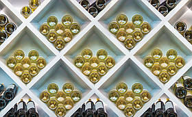 Флізелінові фотошпалери геометричним малюнком Пляшка вина (12171V)+клей