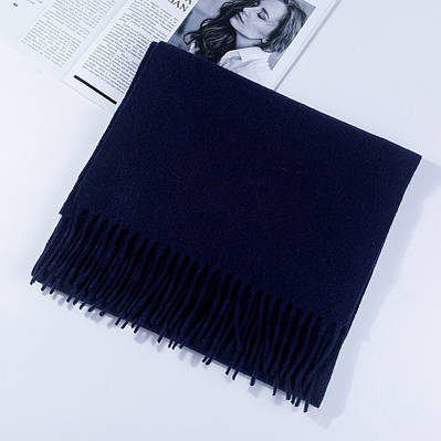 Шерстяний шарф синій стильний чоловічий діловий 180*33 см м'який