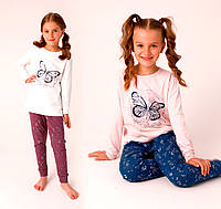 Пижама детская для девочки (футболка длинный рукав+ штаны), Donella (размер 12/13)
