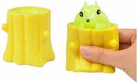 Сенсорная игрушка антистресс фуфлик - Выпрыгивающая белка 6х6 см желтый