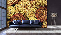 Флизелиновые фото обои с цветами на стену 254x184 см Большие Чайные Розы Винтаж (12579V4)+клей