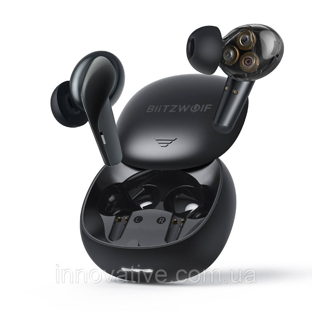 Бездротові Bluetooth-навушники BlitzWolf BW-FYE15 з потрійними динамічними драйверами (Чорний)