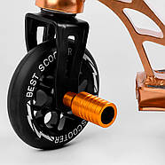 Трюковий самокат Best Scooter 55084 золотий, колеса 110мм алюмінієві диски, пегі, фото 5