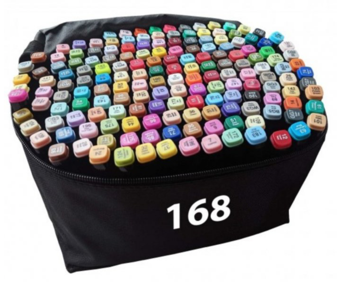 Набір двосторонніх скетч маркерів 168 шт. на спиртовій основі (T168-BL), фото 1