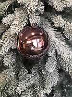 Новогодний шарик фиолетовый гальванический 8см.(6шт.)