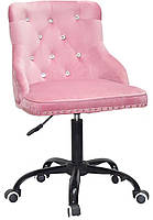 Стілець Olimp SV BK-Office фрезовий 1025 велюр зі стразами Swarovski, на чорній хрестовині з колесами, фото 5