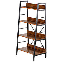 Стелаж на 4 полиці в стилі Loft звужується вгорі Stroke 4 Shelf Walnut ТМ Special4You