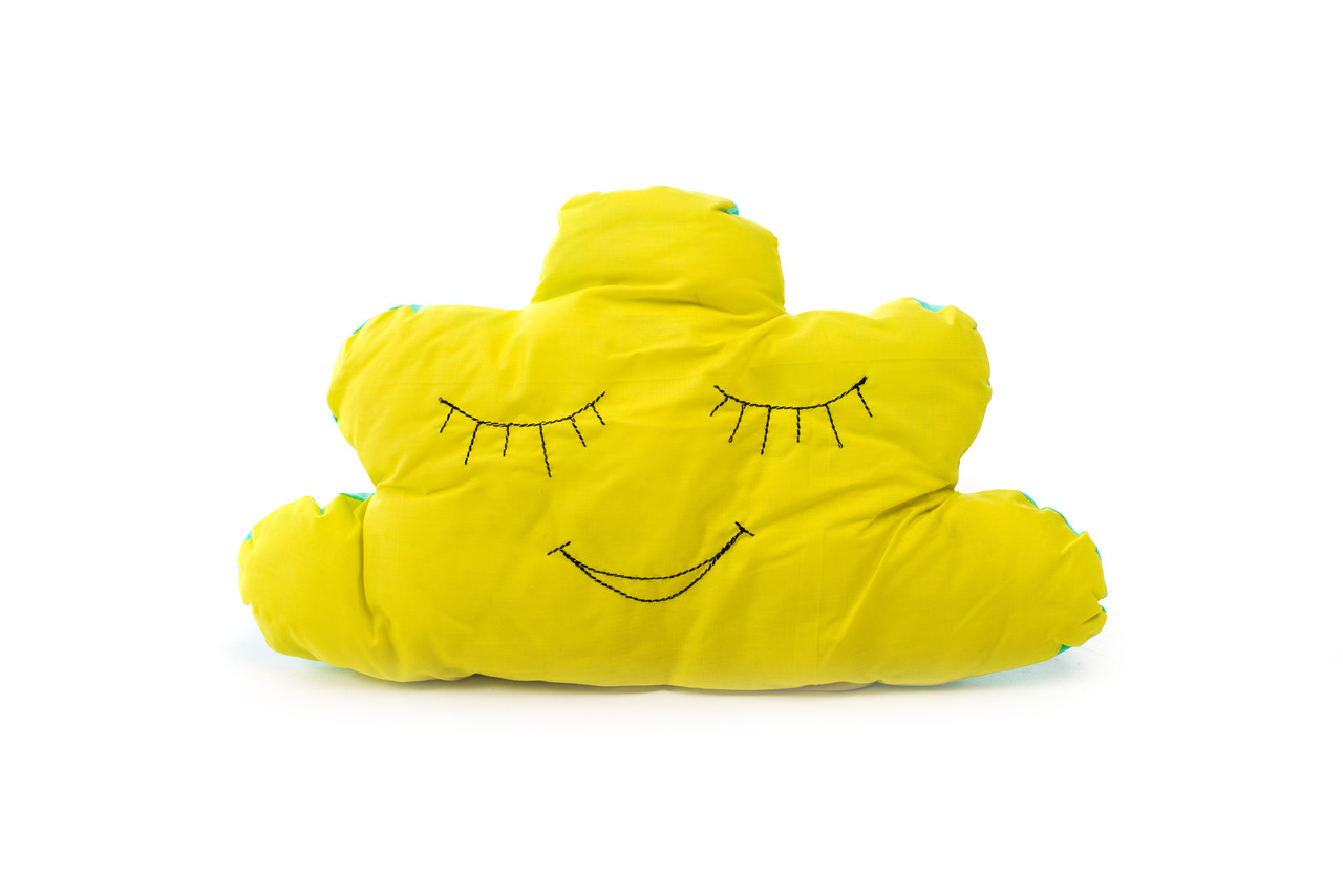 М'яка іграшка-подушка Хмарка жовтий-м'ята