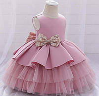 Детское пышное нарядное розовое платье на девочку