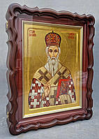 Фігурний кіот для ікони з внутрішньої девевянной рамою і штапиком під золото, фото 3