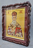 Фігурний кіот для ікони з внутрішньої девевянной рамою і штапиком під золото, фото 4