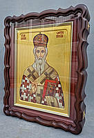 Фігурний кіот для ікони з внутрішньої девевянной рамою і штапиком під золото, фото 5