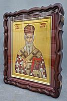 Фігурний кіот для ікони з внутрішньої девевянной рамою і штапиком під золото, фото 6