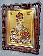 Фігурний кіот для ікони з внутрішньої девевянной рамою і штапиком під золото, фото 9