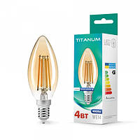 LED лампа TITANUM  Filament C37 4W E14 2200K бронза