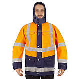 Куртка німецька вологозахисна зі світловідбивачами Helly Hansen 3M WORK JACKET SCOTCHLITE ™ б/в Orange S, фото 4