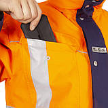 Куртка німецька вологозахисна зі світловідбивачами Helly Hansen 3M WORK JACKET SCOTCHLITE ™ б/в Orange S, фото 10