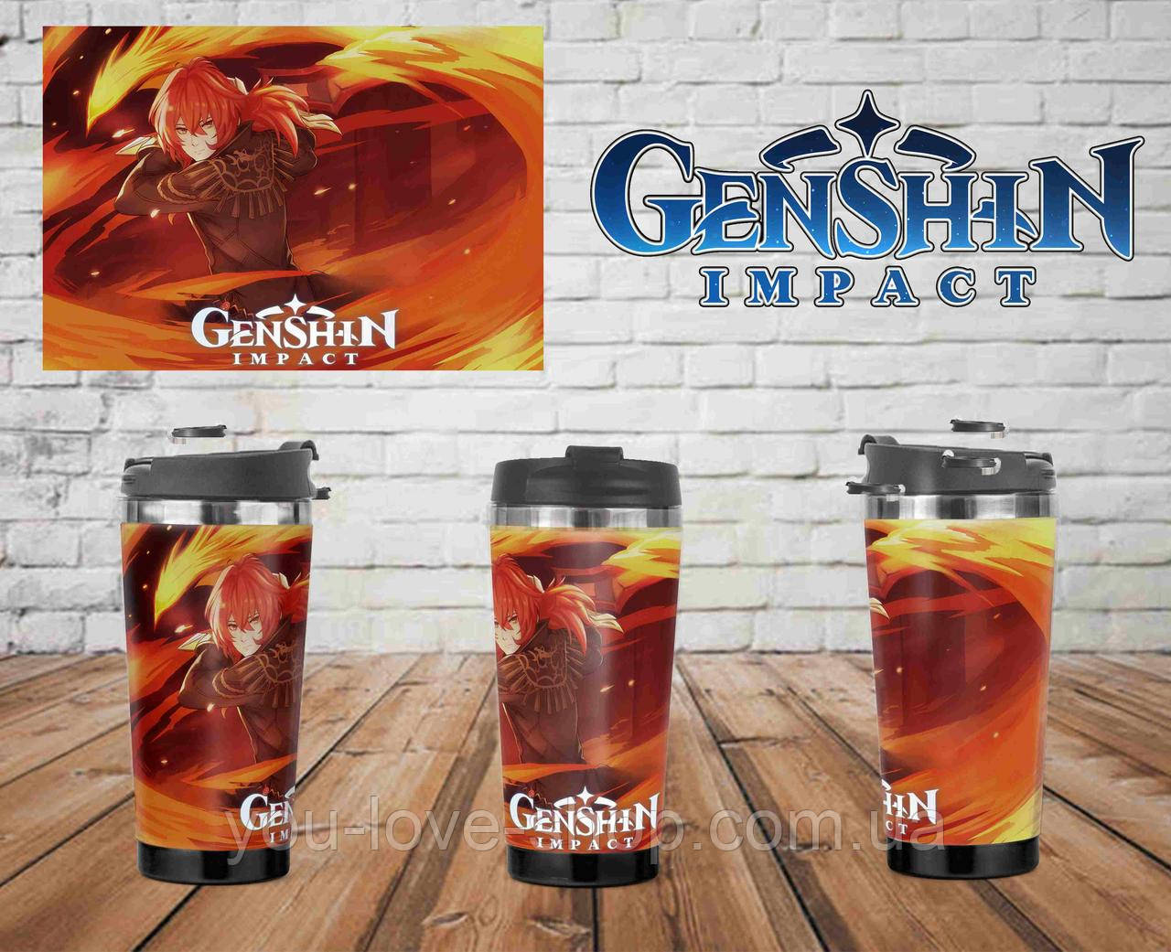 Термочашку Genshin Impact "Дилюк - Мудра Сова" Геншин