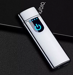 Сенсорна USB запальничка LIGHTER 4 Slim Silver Зажигалка спиральная сенсорная