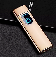 Сенсорна USB запальничка LIGHTER 4 Slim Gold Зажигалка спиральная сенсорная