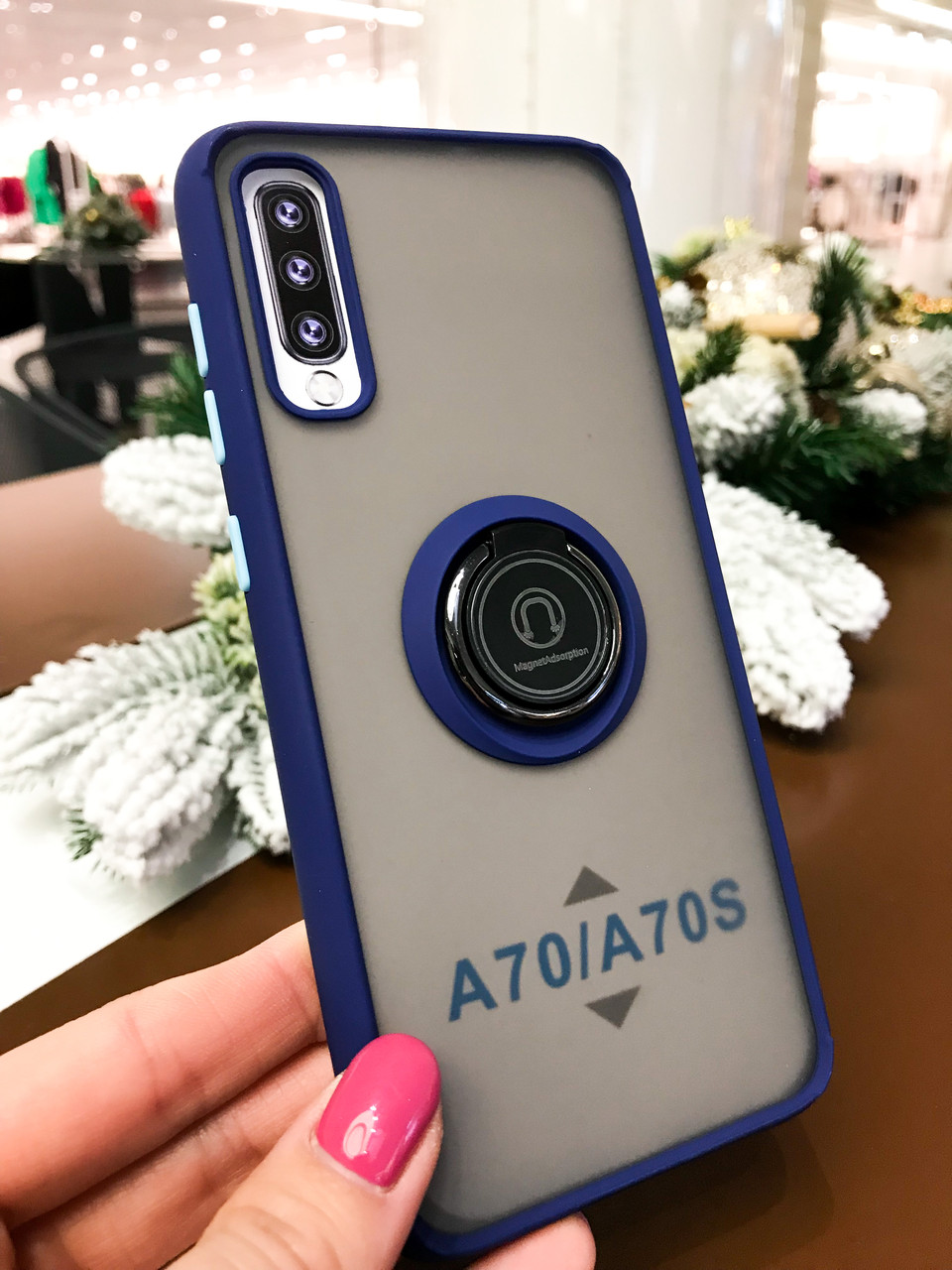 Протиударний чохол GKK LikGus Magnetic Ring з підставкою для Samsung Galaxy A70 A705 (2019) Blue