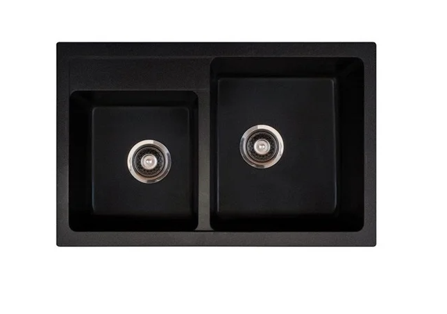 Мийка кухонна гранітна двухчашева Metalac Х granit-QUADRO PLUS 2 D графіт