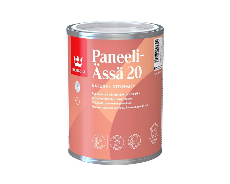 Лак акриловый TIKKURILA PANEELI-ÄSSÄ 20 панельный полуматовый 0,9л - фото 1 - id-p82193498