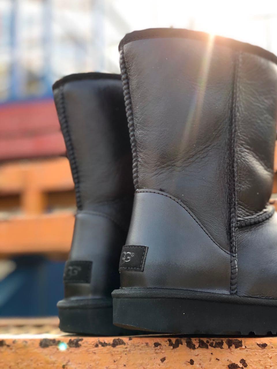 Black leather uggs sales womens