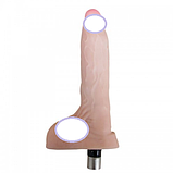 Насадка фалоїмітатор реалістичний із мошоком тілесний для секс машини 22 см, інтимні іграшки для жінок, фото 2