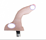 Насадка фалоїмітатор реалістичний із мошоком тілесний для секс машини 22 см, інтимні іграшки для жінок, фото 6