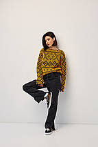 Джемпер oversize в українському стилі "Заріна" (гірчичний), фото 4